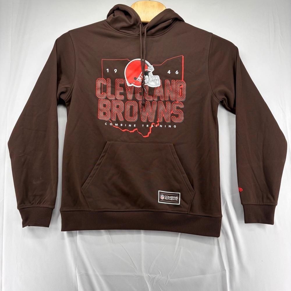 New Era NFL Combine Authentic Cleveland Browns Hoodie Brown Mens Medium NWT